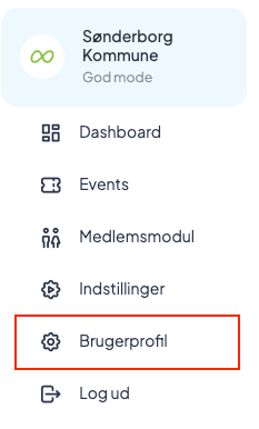 Brugerprofil menupunkt